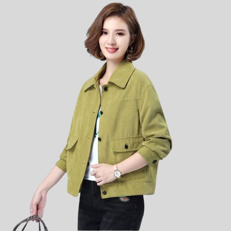 Veste-en-Velours-Verte-Femme