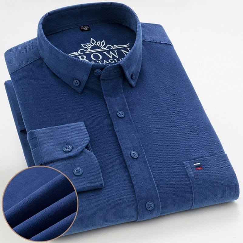 Chemise-Velours-Bleu-Homme