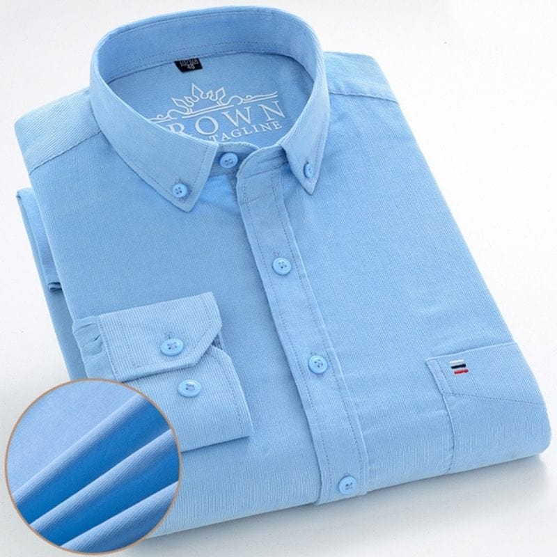 Chemise-Velours-Cotelé-Homme