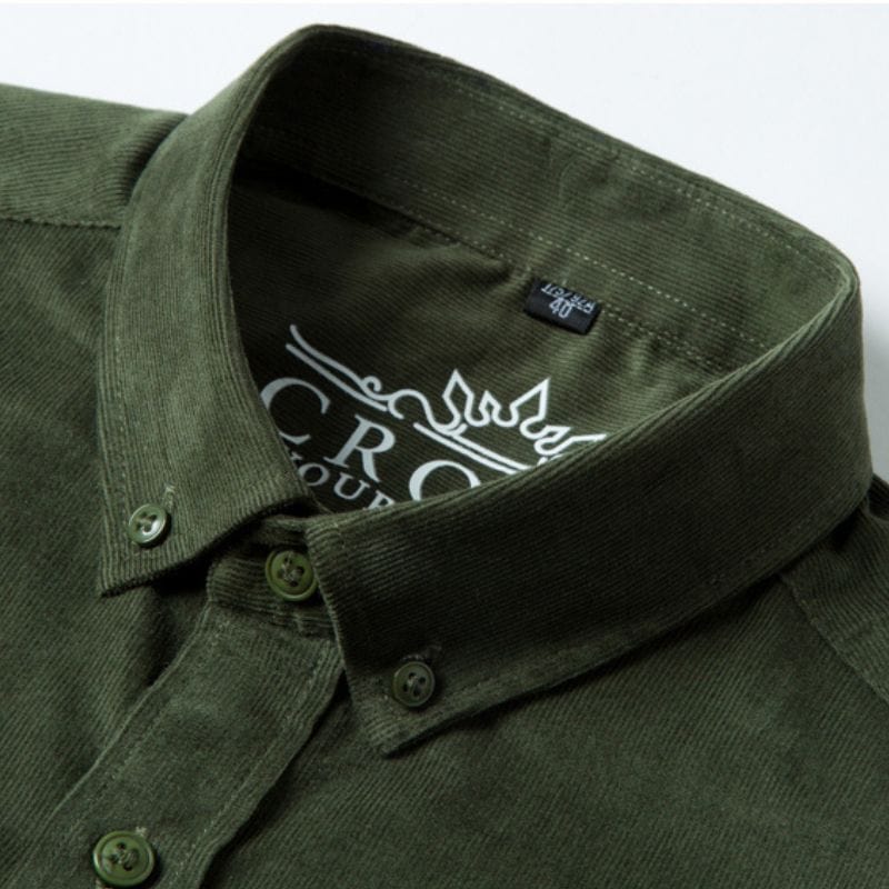 Chemise-Velours-Vert-Homme
