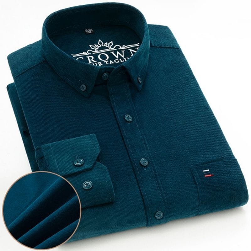 Chemise-Velours-Verte-Homme