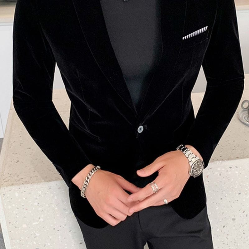 Veste-Velour-Noir-Homme