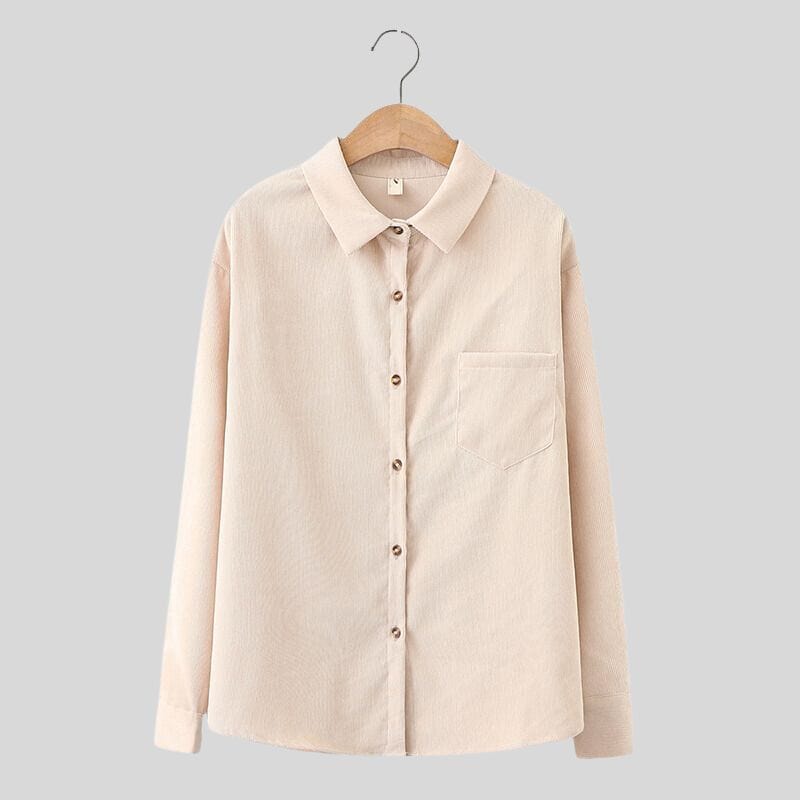 Chemise-Velour-Cotelé-Femme