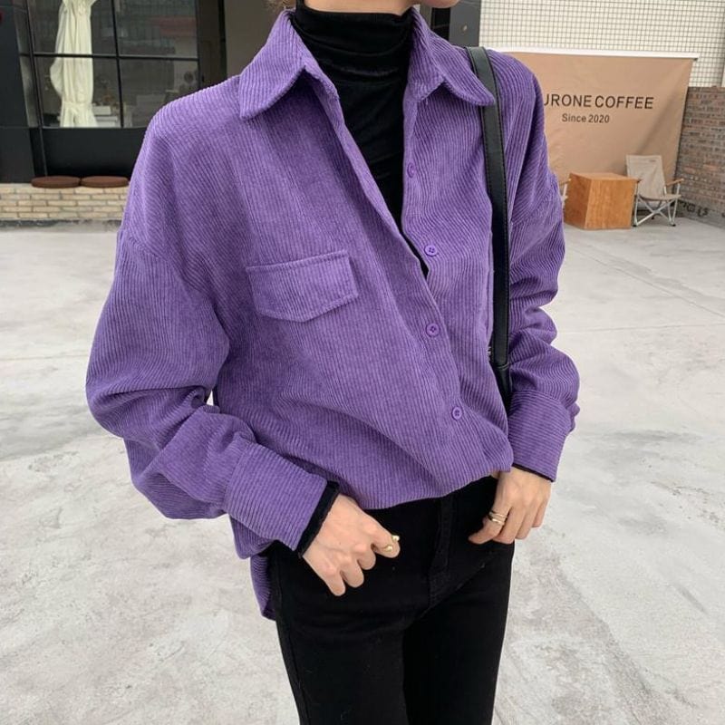 Chemise-Velours-Femme-Violet
