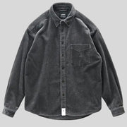 Chemise-Velours-Homme-Gris