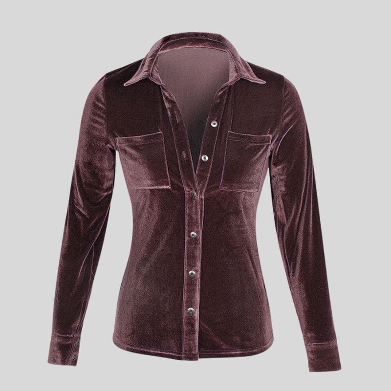 Chemise-Velours-Lisse-Femme