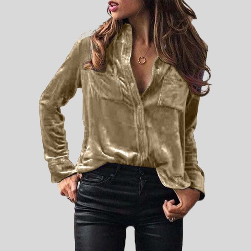 Chemise-Velours-Lisse-Femme