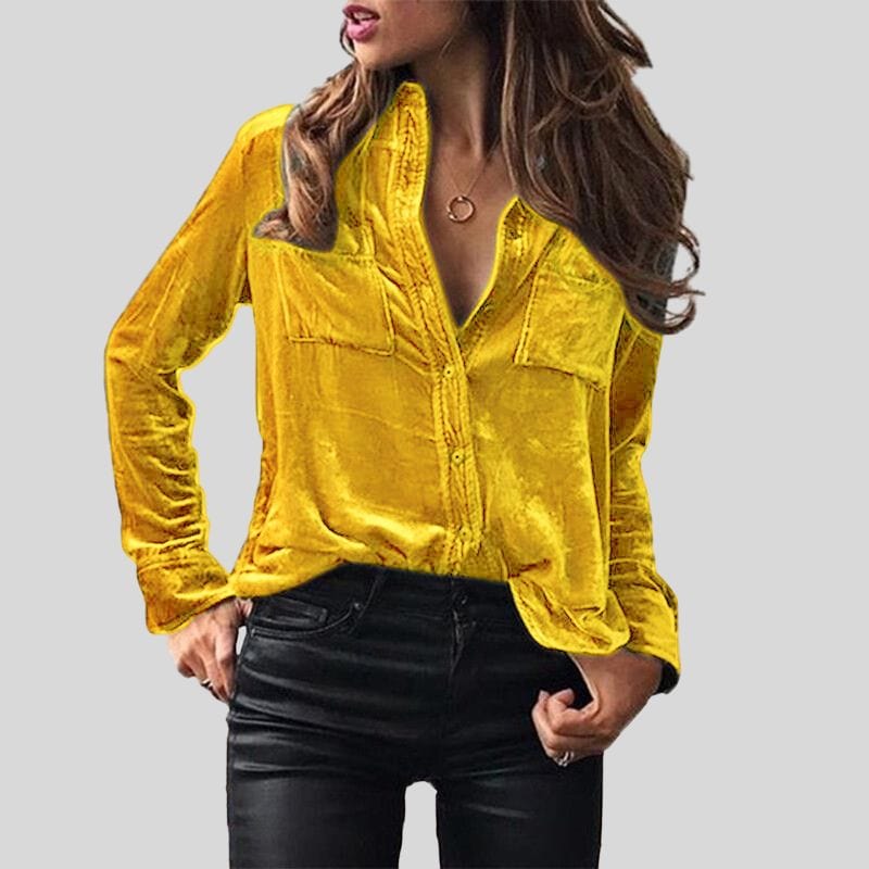 Chemise-Velours-Lisse-Femme