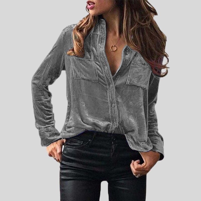 Chemise-Velours-Lisse-Femme
