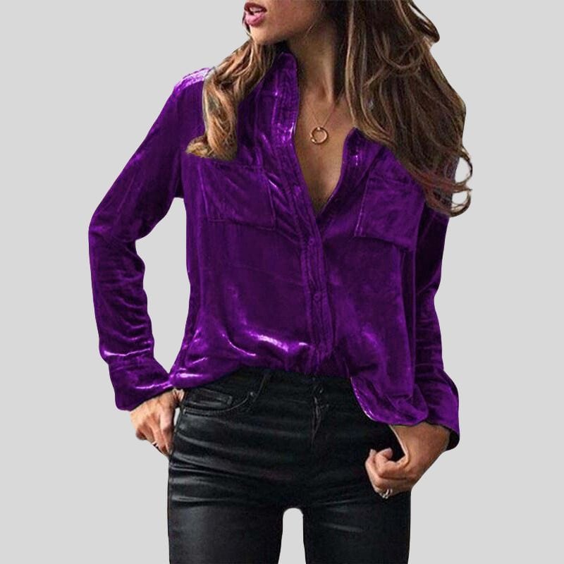 Chemise-Velours-Lisse-Femme