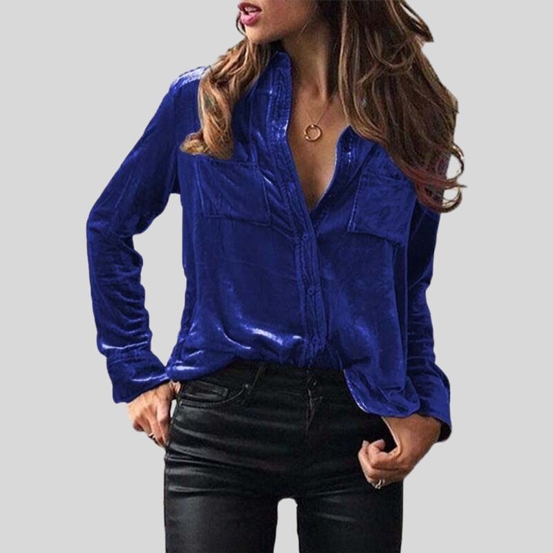 Chemise-Velours-Lisse-Femme