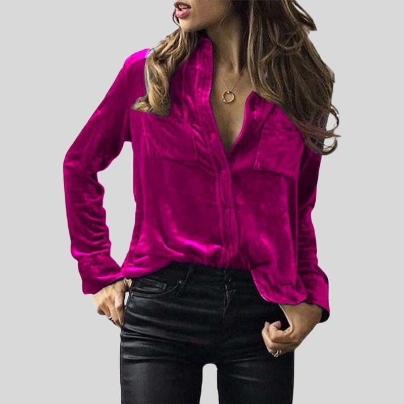 Chemise-Velours-Lisse-Femme