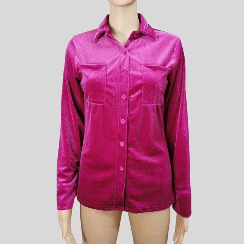 Chemise-Velours-Lisse-Femme
