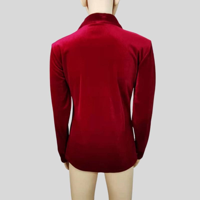 Chemise-Velours-Lisse-Femme