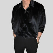 Chemise-Velours-Noire-Homme