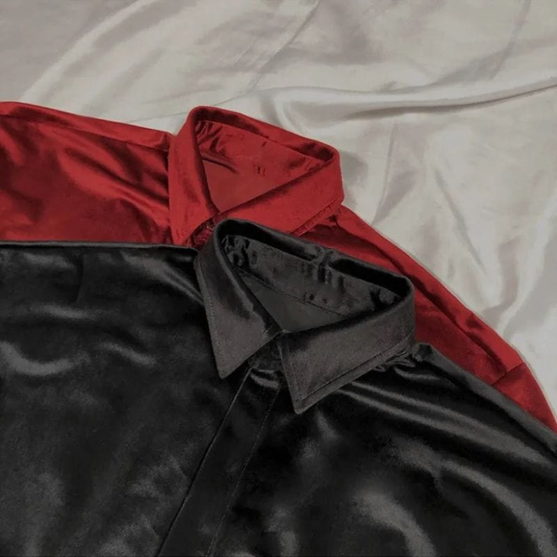 Chemise-Velours-Noire-Homme