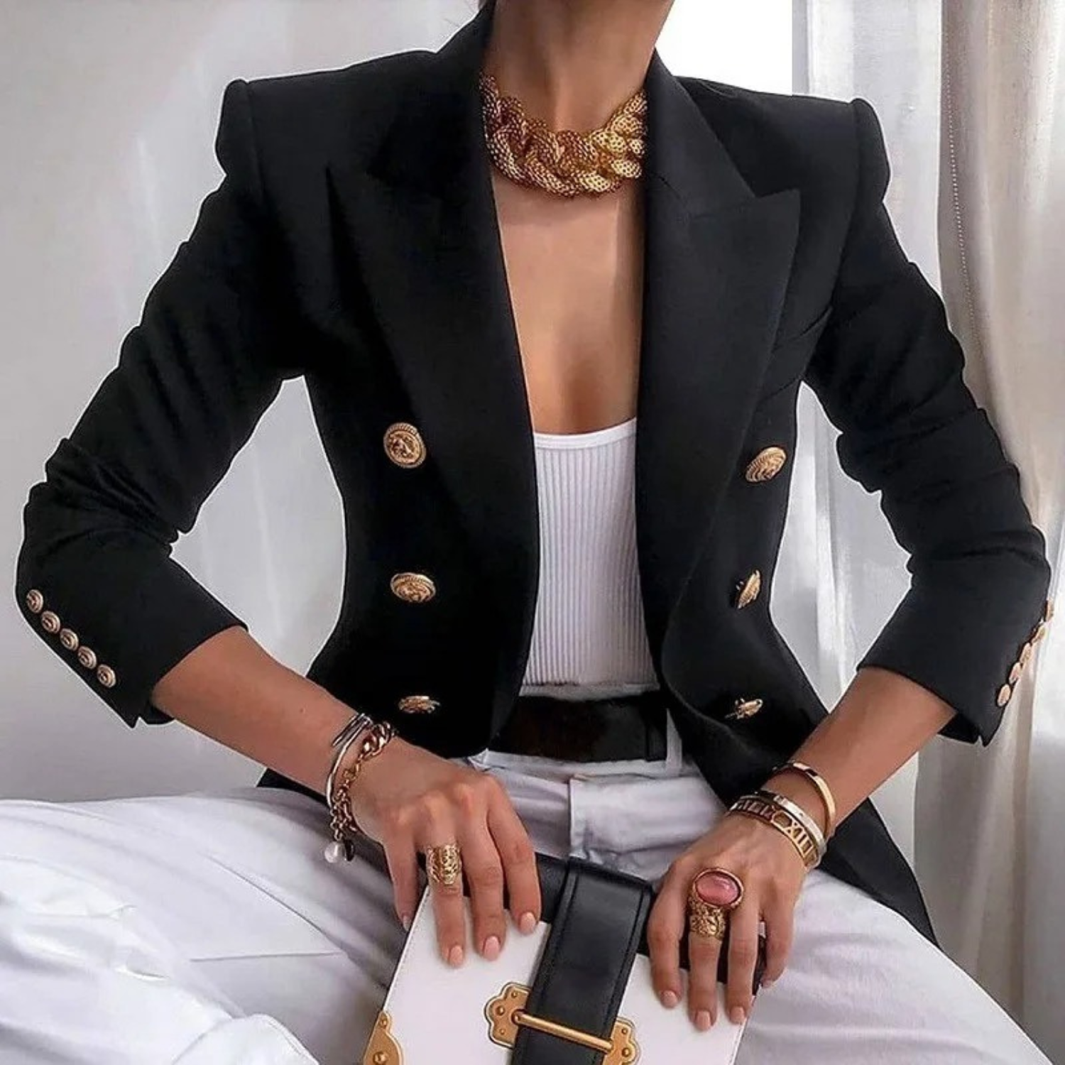 Chloe | Élégant Blazer Noir Femme Chic 6