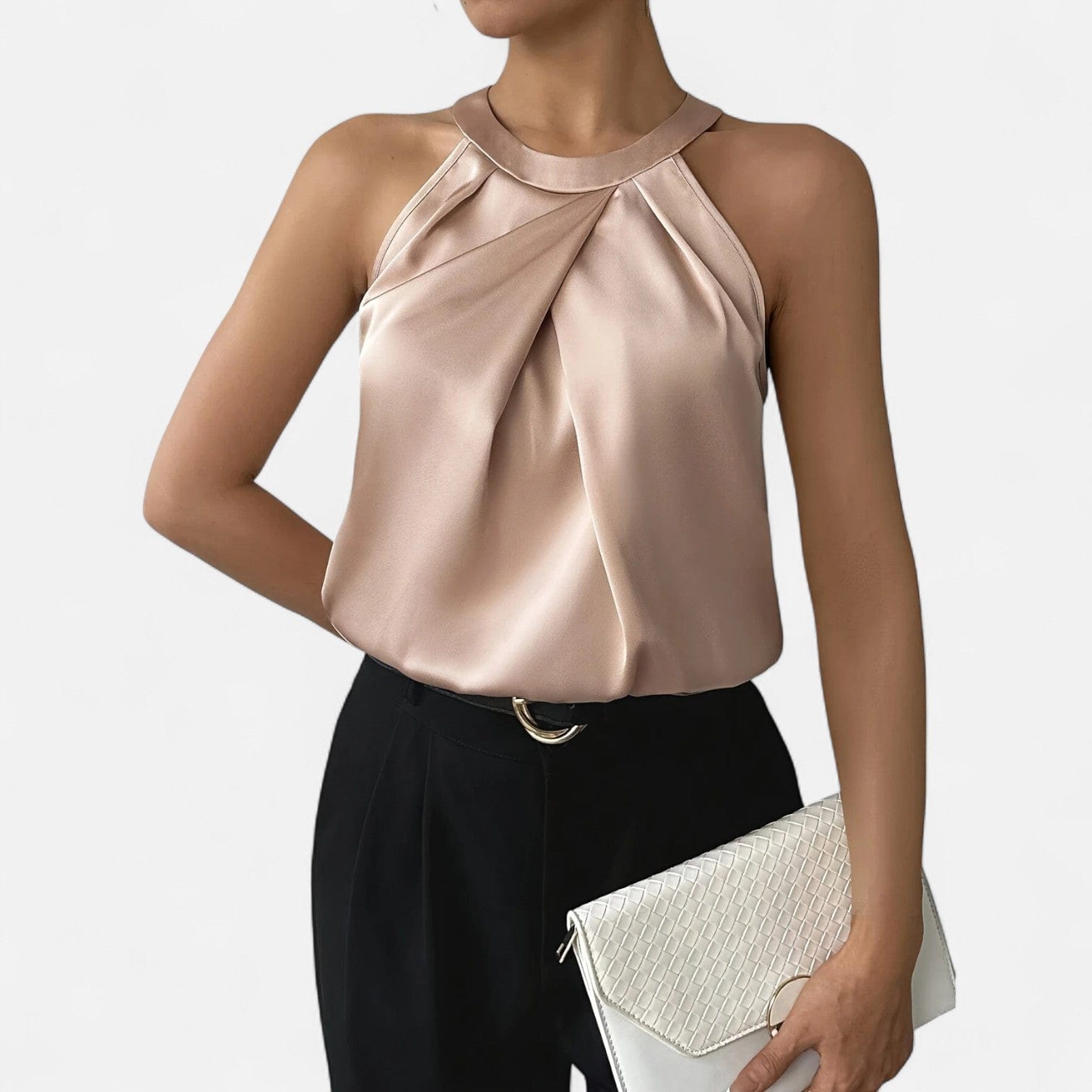 Chloé | Élégant Haut Drapé Sans Manches Femme 1