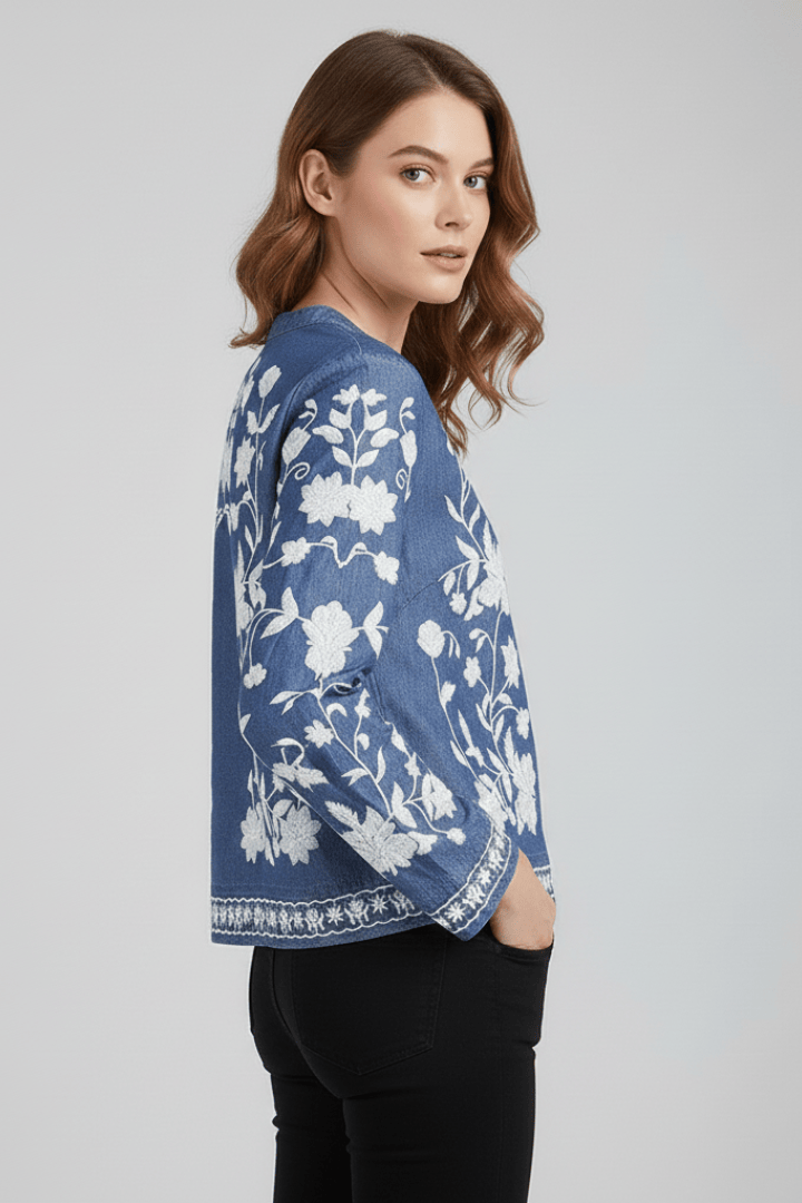 Chloé | Élégante Blouse Brodée Femme à Manches Longues 2