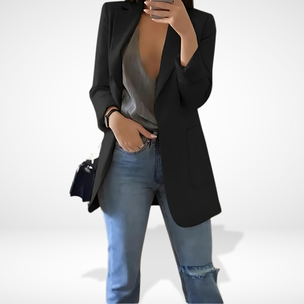 Clara | Chic Blazer Noir Femme avec Poches Pratiques 5