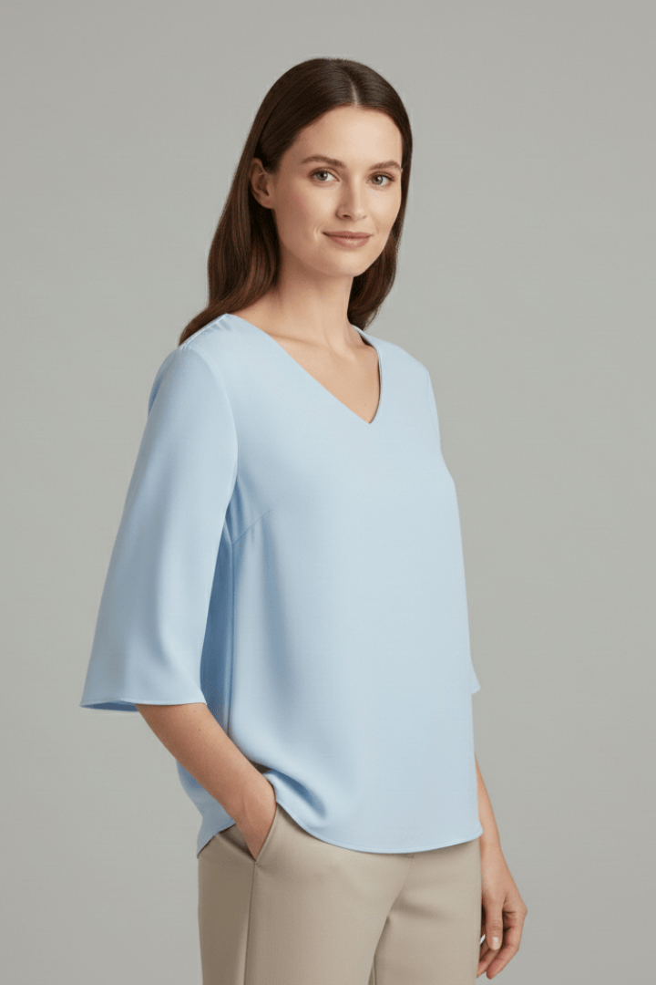 Clara | Élégant Chemisier Femme Décontracté à Col en V 2