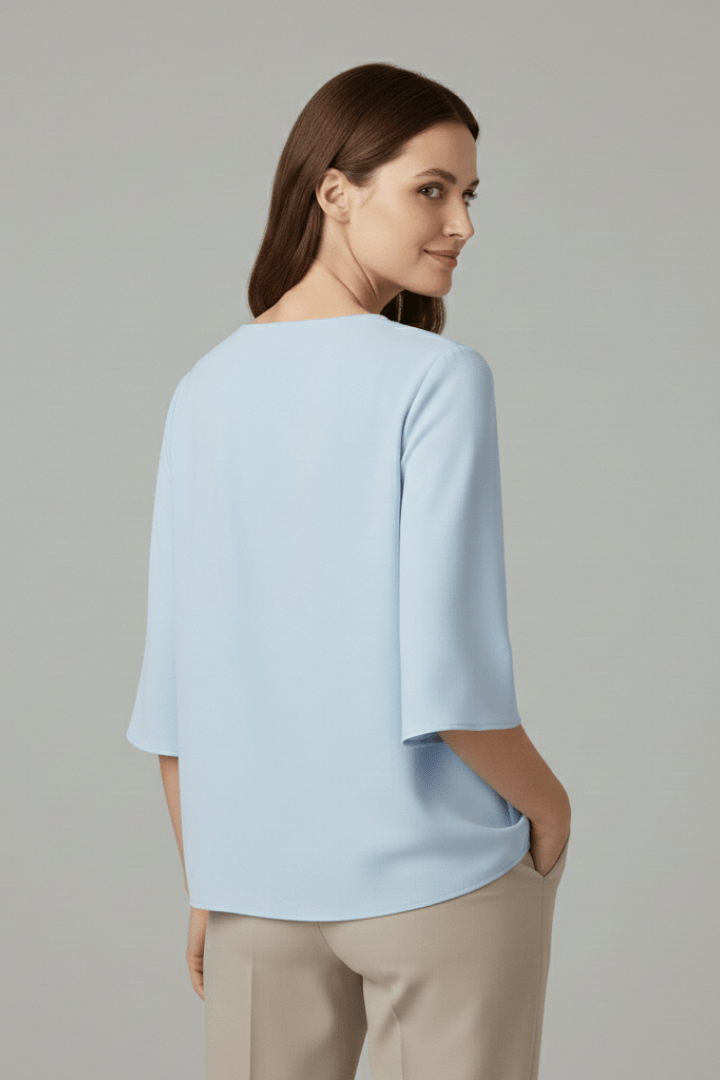 Clara | Élégant Chemisier Femme Décontracté à Col en V 3