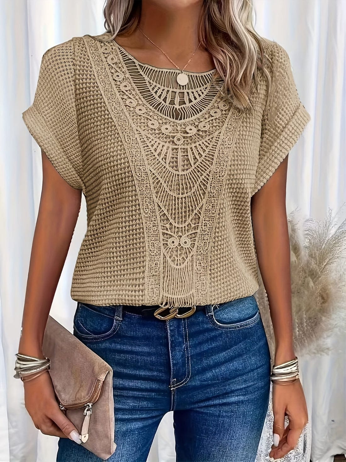 Clara | Élégante Blouse Femme en Dentelle Douce 1