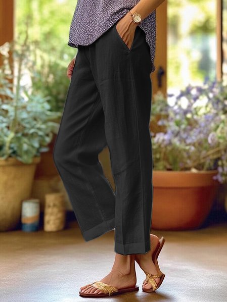 Dalia | Pantalon en Lin Homme avec Ourlet Revers et Poche Pratique | Élégance Décontractée pour Confort Quotidien 2
