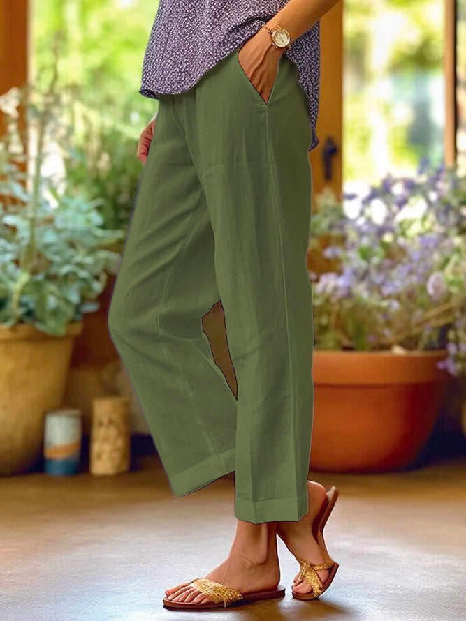 Dalia | Pantalon en Lin Homme avec Ourlet Revers et Poche Pratique | Élégance Décontractée pour Confort Quotidien 5