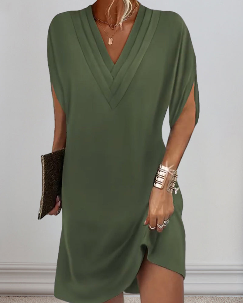 Élégance Chic | Robe Femme Longue avec Manches Fendues | Confort et Style Polyvalent pour Toutes les Occasions 0