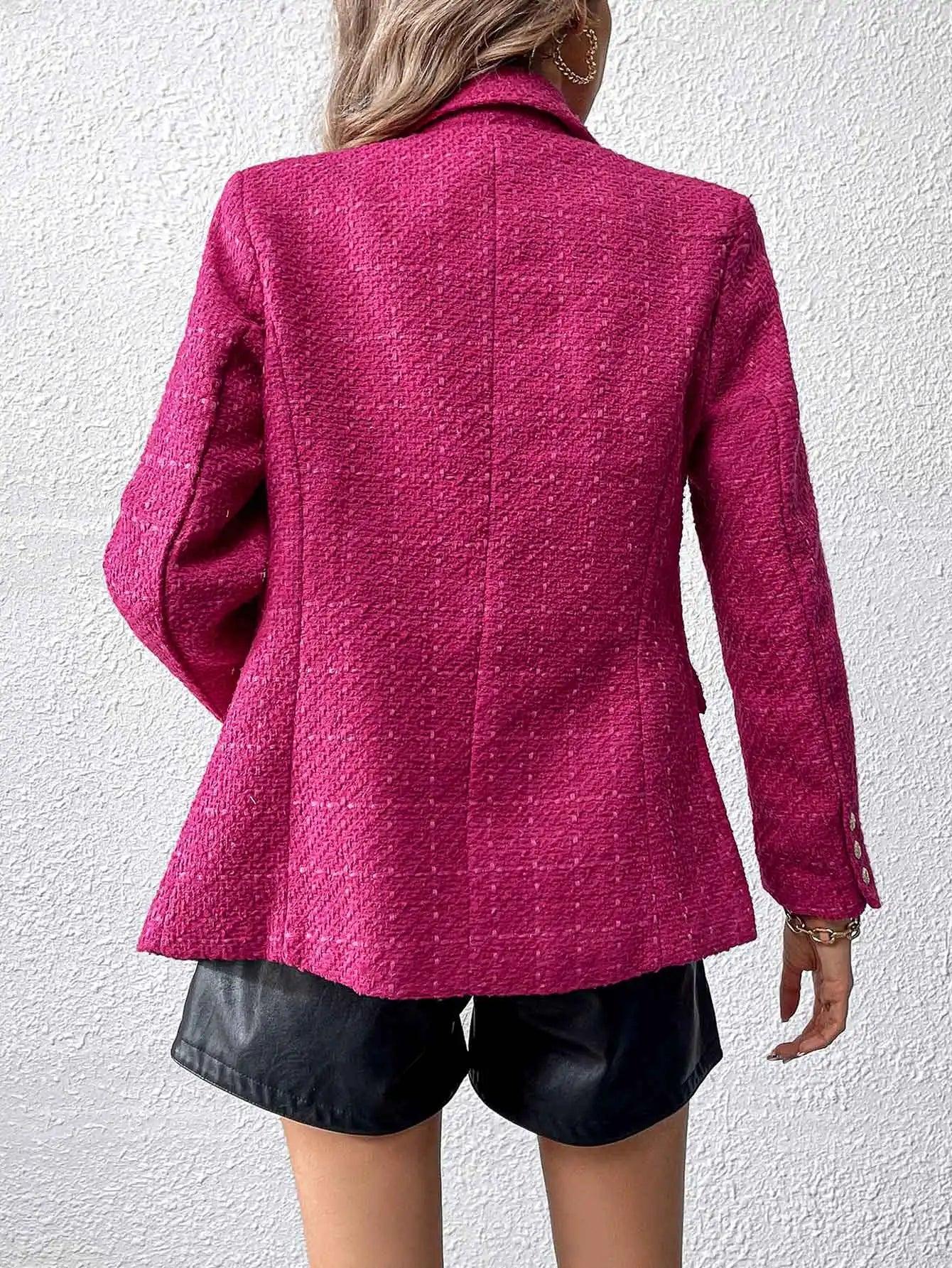 Ella | Blazer Chic Noir Femme à Double Boutonnage 3