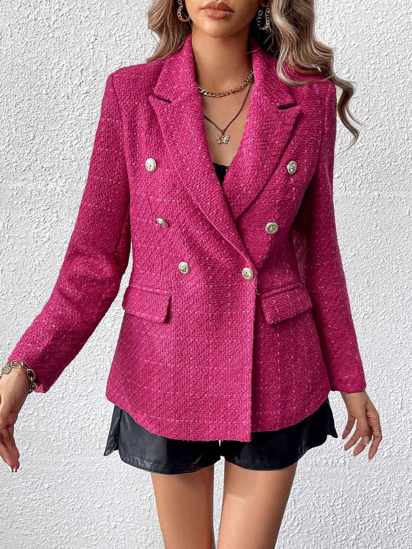 Ella | Blazer Chic Noir Femme à Double Boutonnage 4