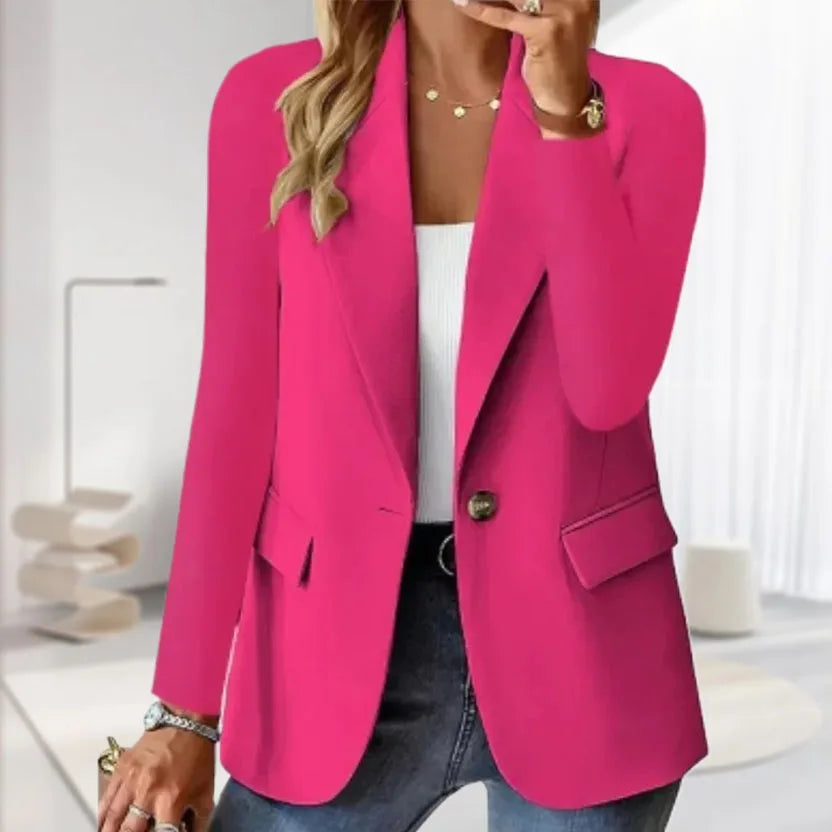 Ella | Blazer Long Chic Femme Noir et Bleu Marine 1