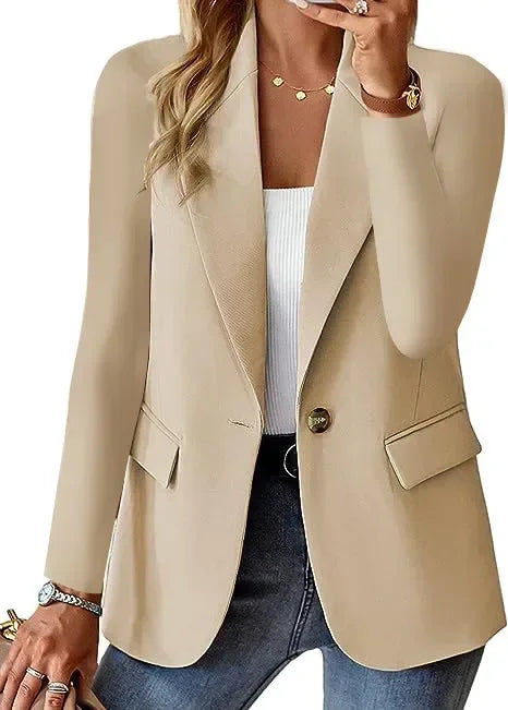 Ella | Blazer Long Chic Femme Noir et Bleu Marine 10