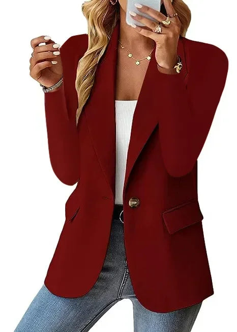 Ella | Blazer Long Chic Femme Noir et Bleu Marine 12