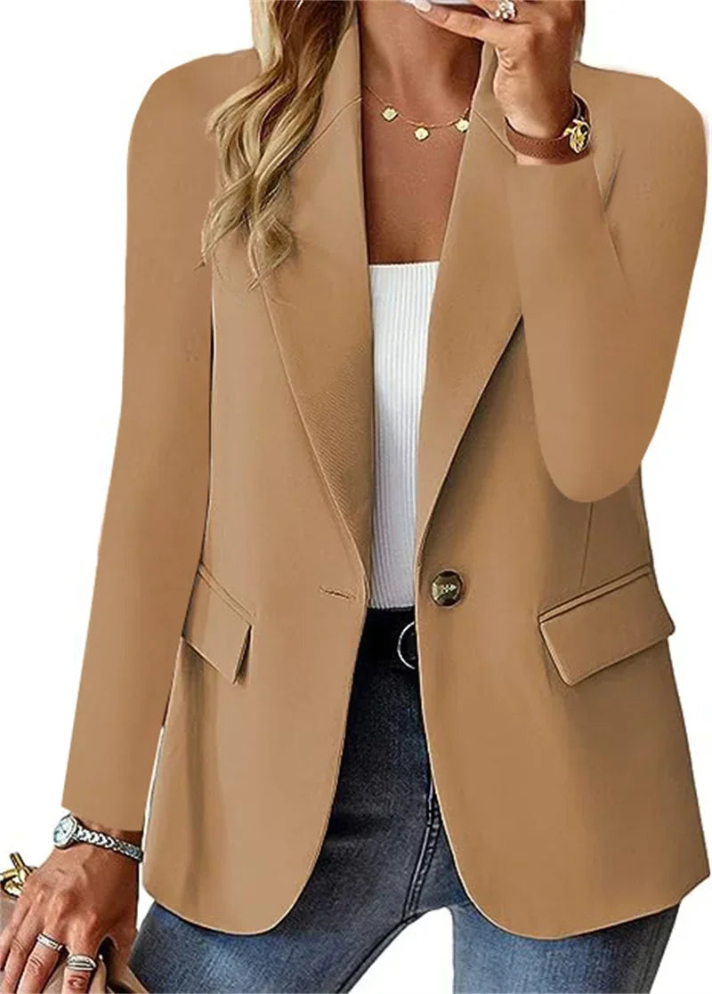Ella | Blazer Long Chic Femme Noir et Bleu Marine 2