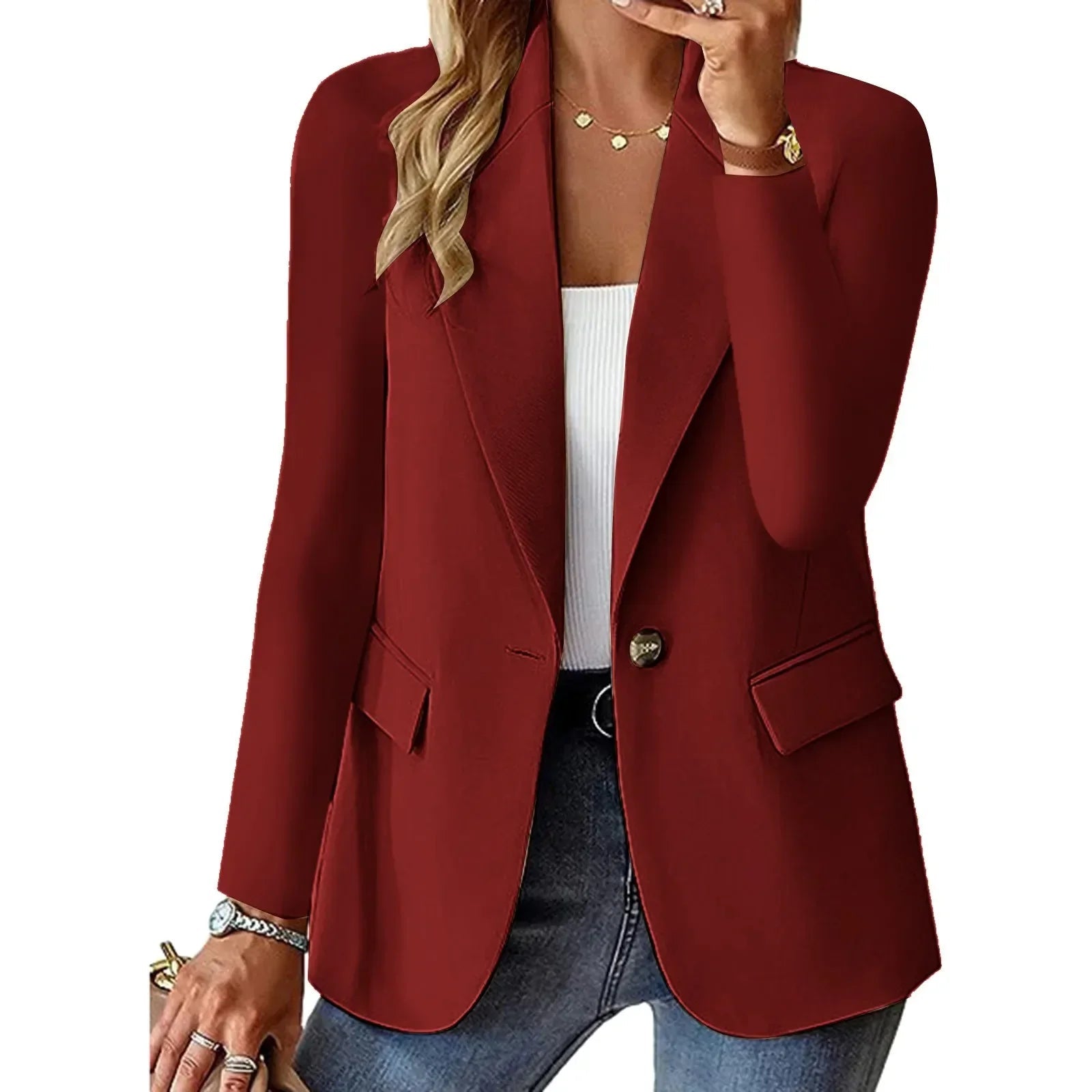 Ella | Blazer Long Chic Femme Noir et Bleu Marine 4