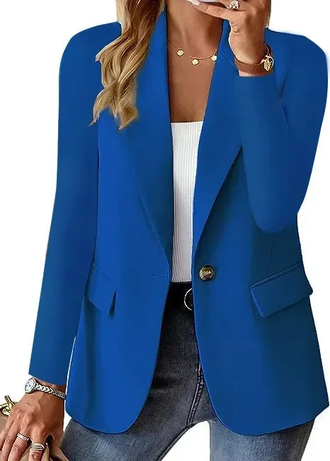 Ella | Blazer Long Chic Femme Noir et Bleu Marine 7