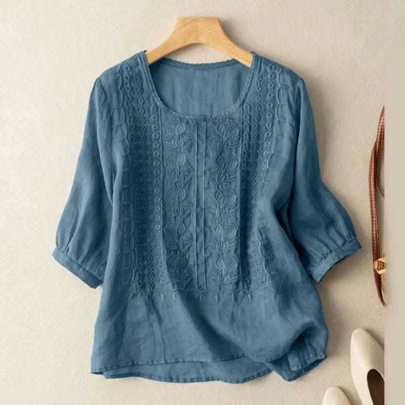 Ella | Élégante Blouse d'Été Brodée Décontractée 1