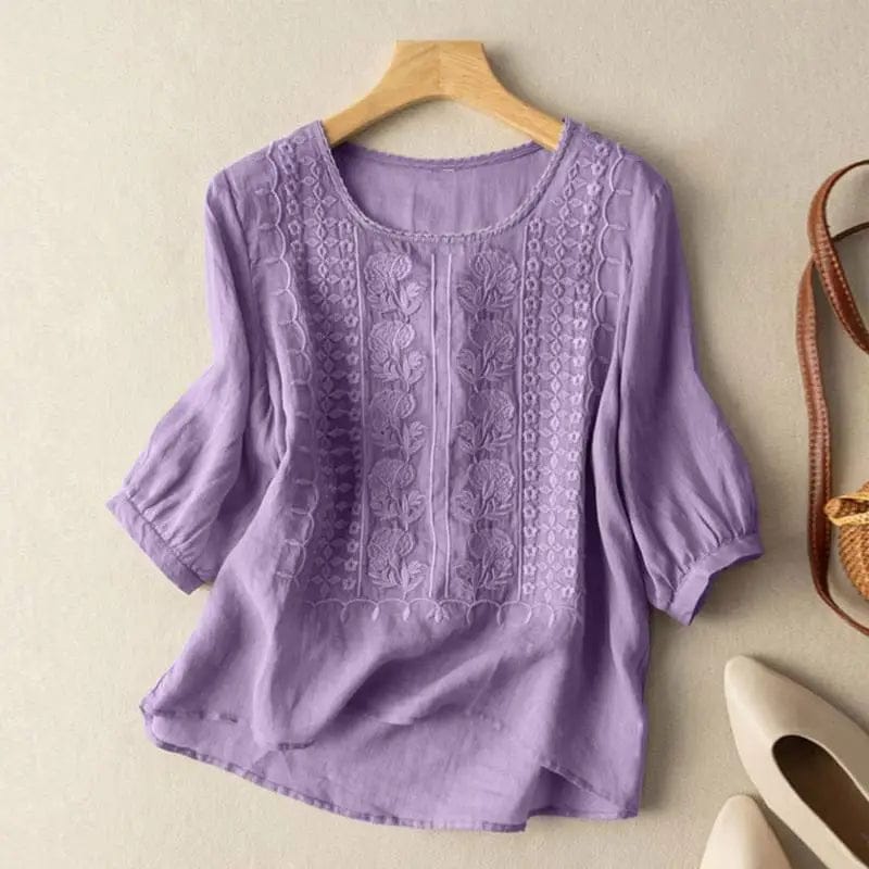 Ella | Élégante Blouse d'Été Brodée Décontractée 3