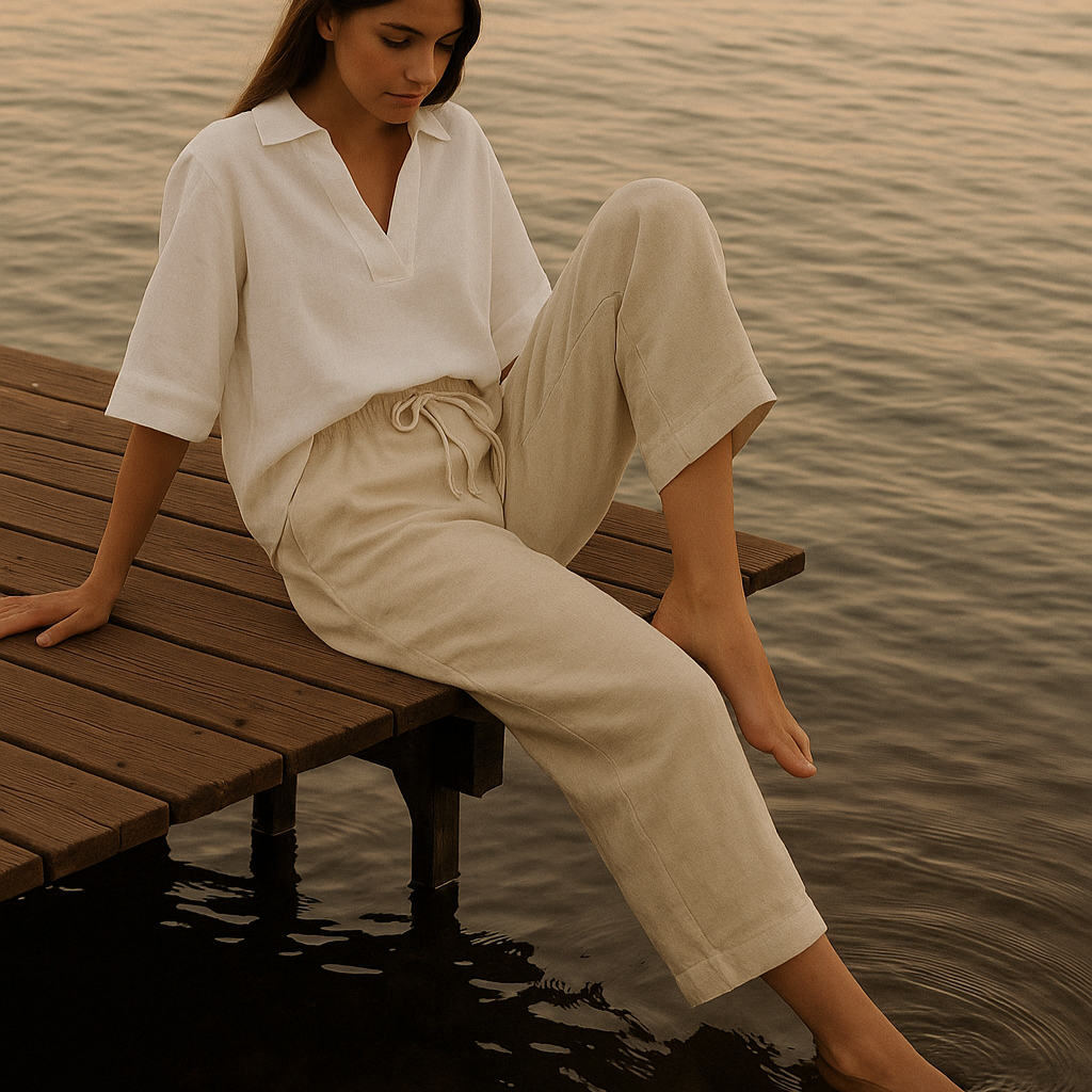 Éloïse | Pantalon d'été Femme en Lin avec Taille Douce | Confort Optimal pour Toutes Occasions 1