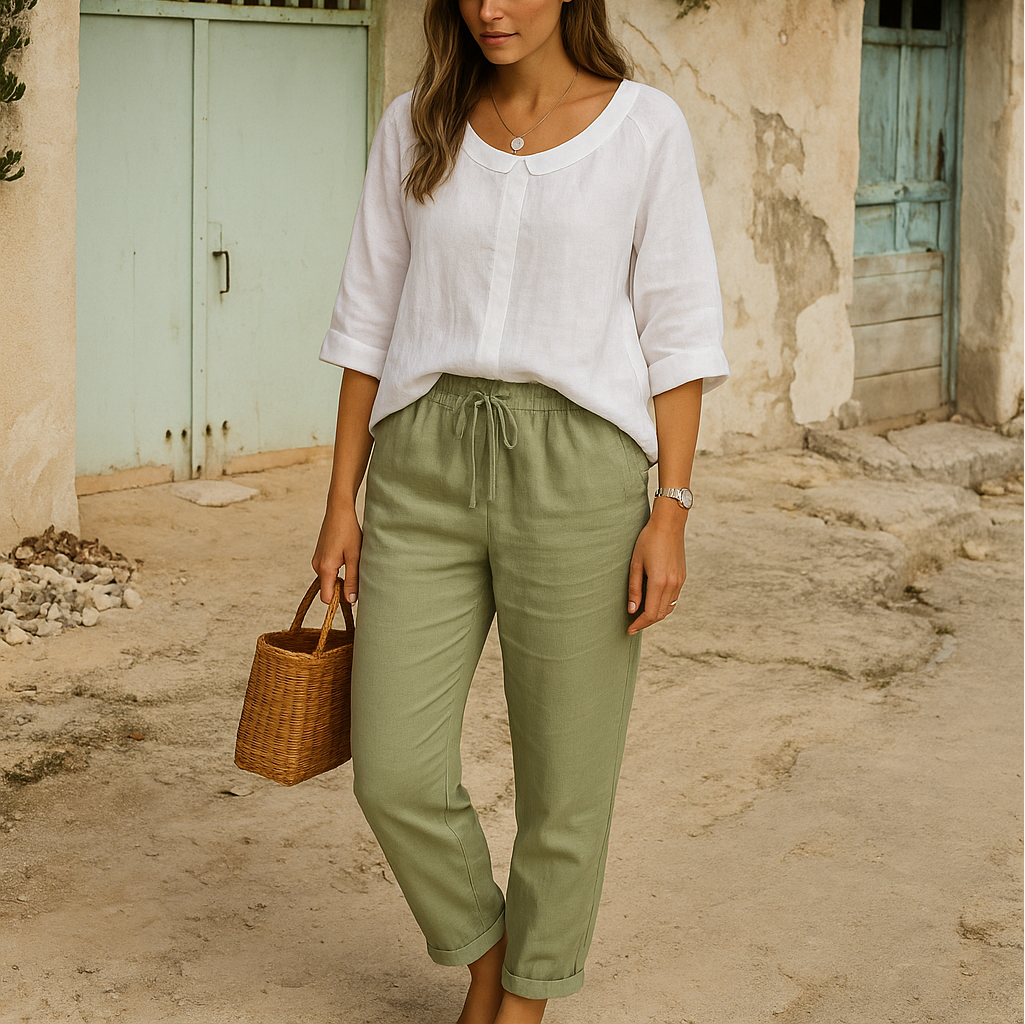 Éloïse | Pantalon d'été Femme en Lin avec Taille Douce | Confort Optimal pour Toutes Occasions 4