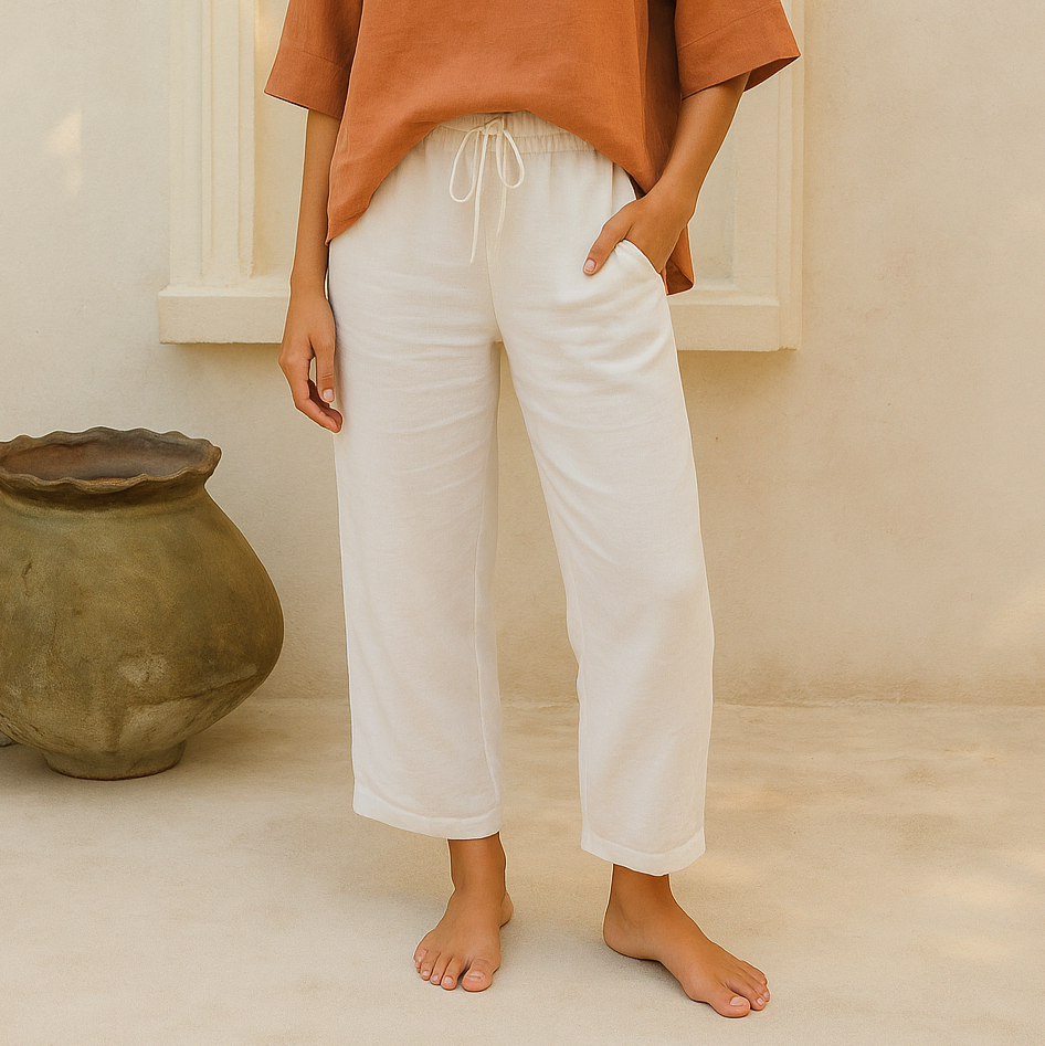 Éloïse | Pantalon d'été Femme en Lin avec Taille Douce | Confort Optimal pour Toutes Occasions 6