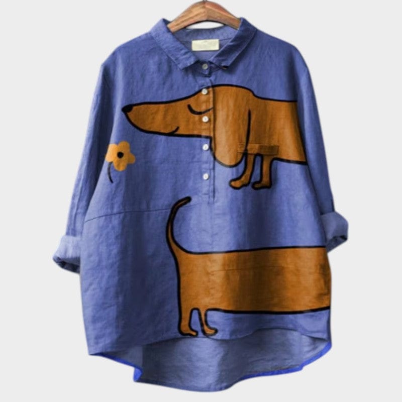 Emma | Chemise Oversize Décontractée à Imprimé Chien 0