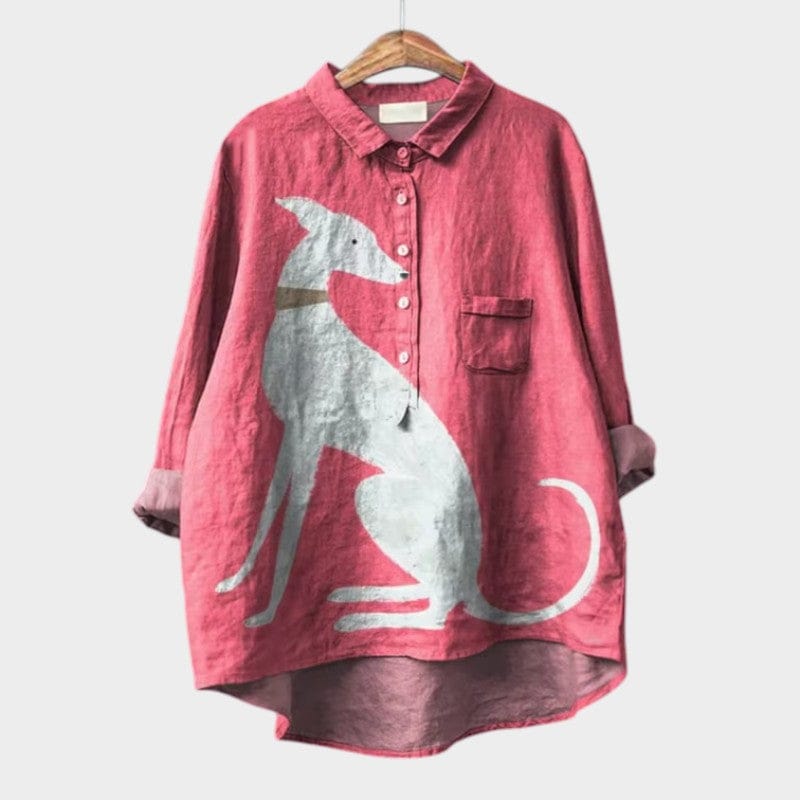 Emma | Chemise Oversize Décontractée à Imprimé Chien 4