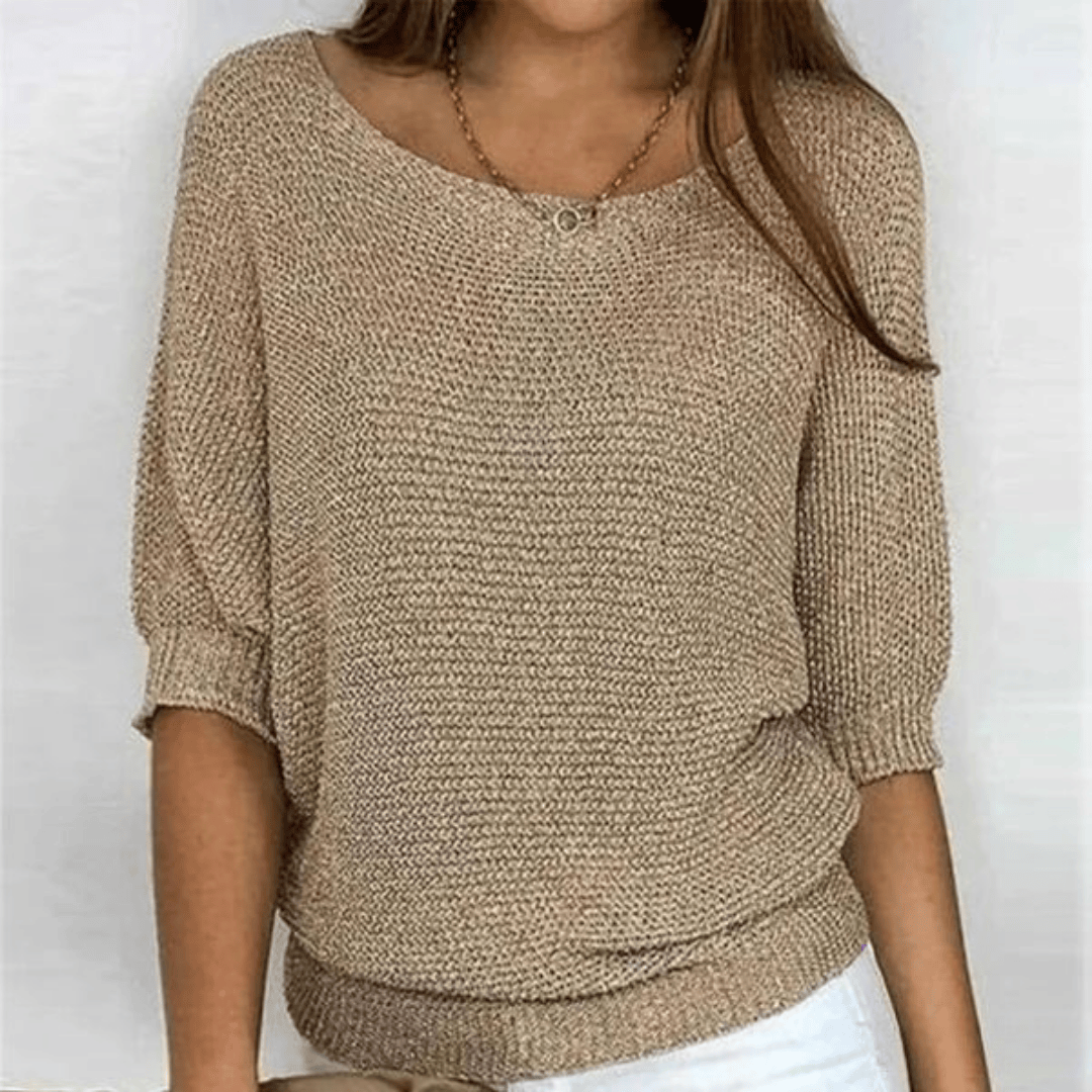 Emma | Chemisier Décontracté en Tricot avec Manches Chauve-Souris 0