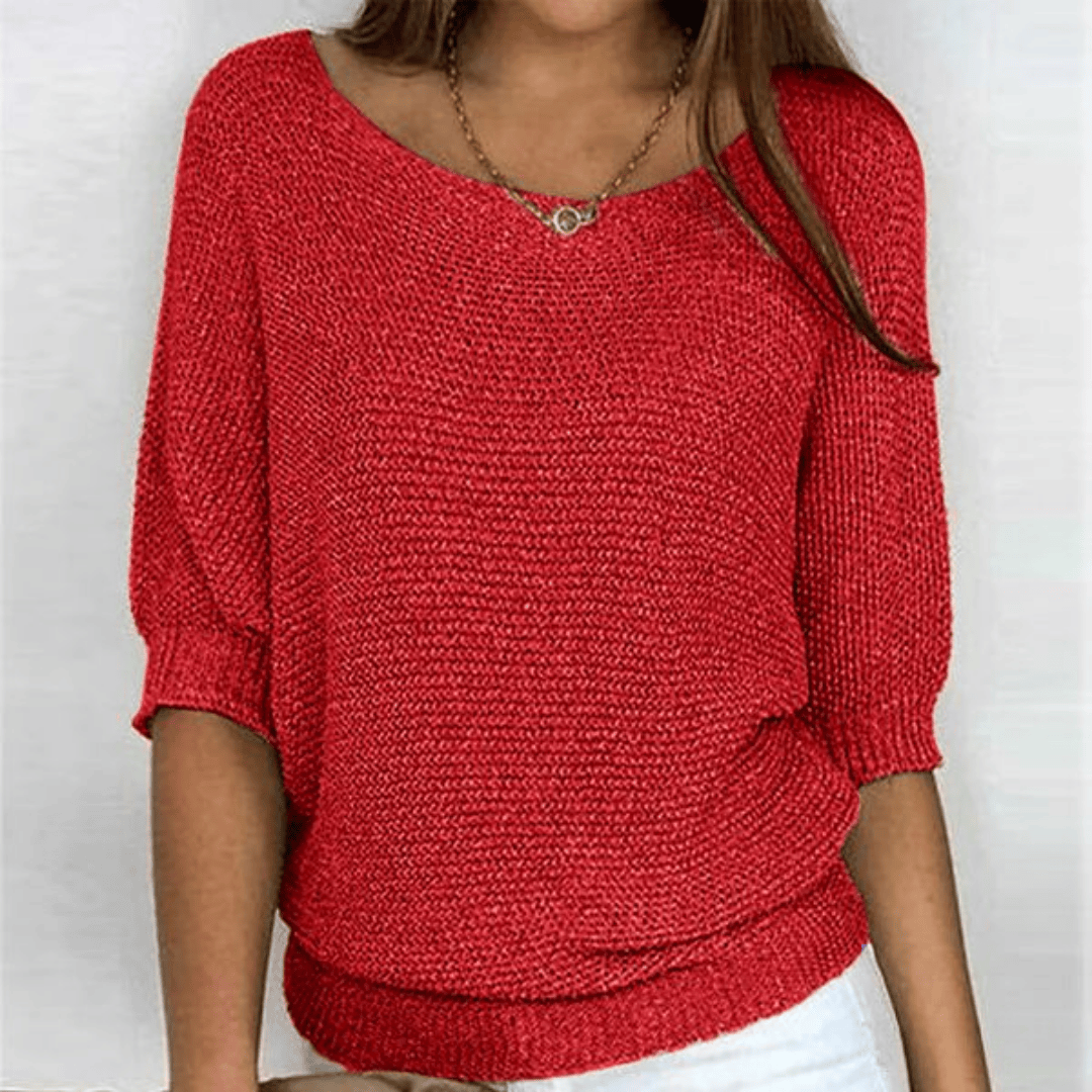 Emma | Chemisier Décontracté en Tricot avec Manches Chauve-Souris 4