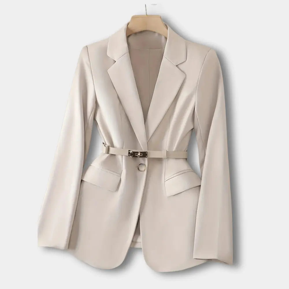 Emma | Élégant Blazer Noir Cintré Femme avec Ceinture 0