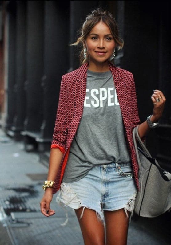 Emma | Élégante Blazer Femme À Carreaux Rouge 0