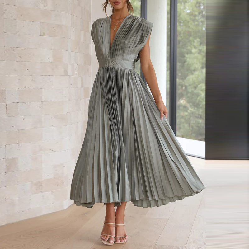Emma | Élégante Robe Femme à Col en V Luxueuse et Chic 0